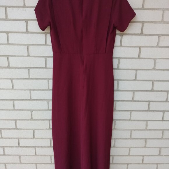 Amish Mennonite Cape Dress 37" B 29.75" W Handmade Modest Burgundy Lightweight - Picture 6 of 8
